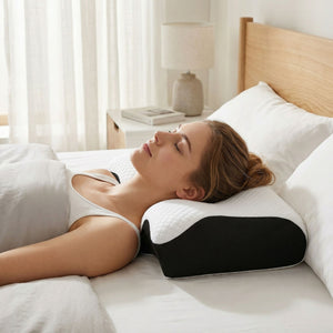 Cervical pillow contour profile showing the two contour heights