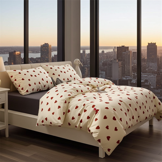 Bäddset AMORI 4 delar – Elegant påslakanset för enkelsäng (150 x 200 cm)