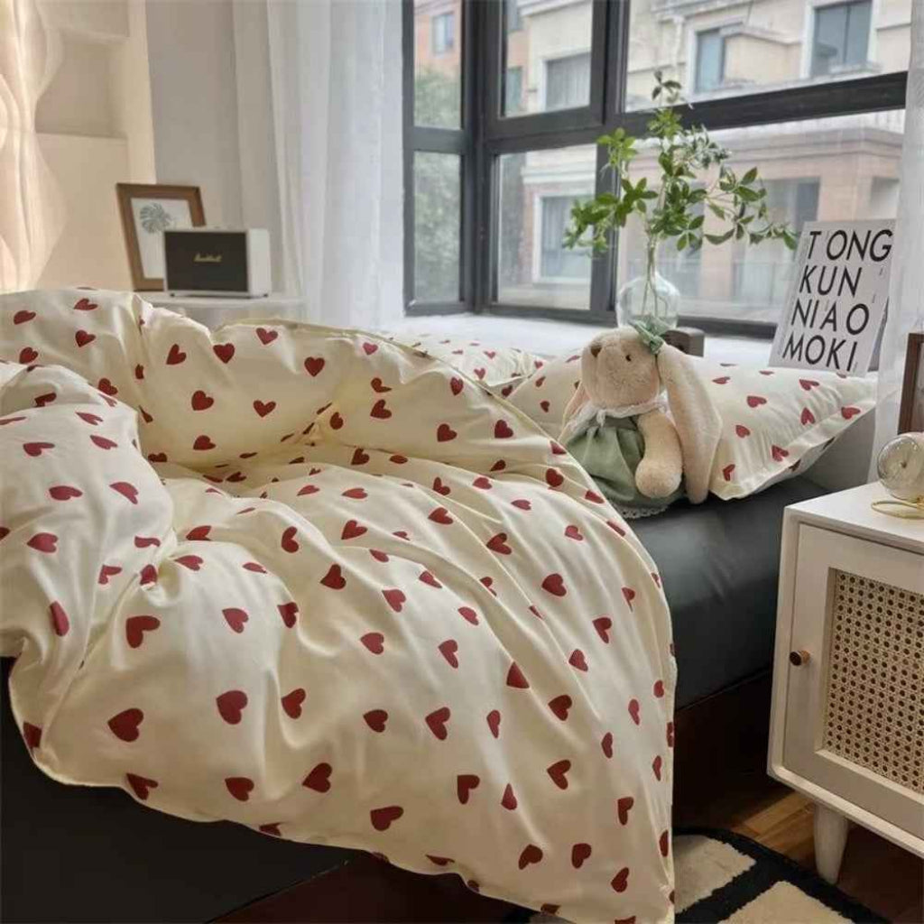 Bäddset AMORI 4 delar – Elegant påslakanset för enkelsäng (150 x 200 cm)