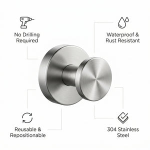 No-drill waterproof reusable stainless steel suction hook – feature overview