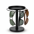 360° Rotating Sunglasses Organiser | Stainless Steel Stand with Storage Tray