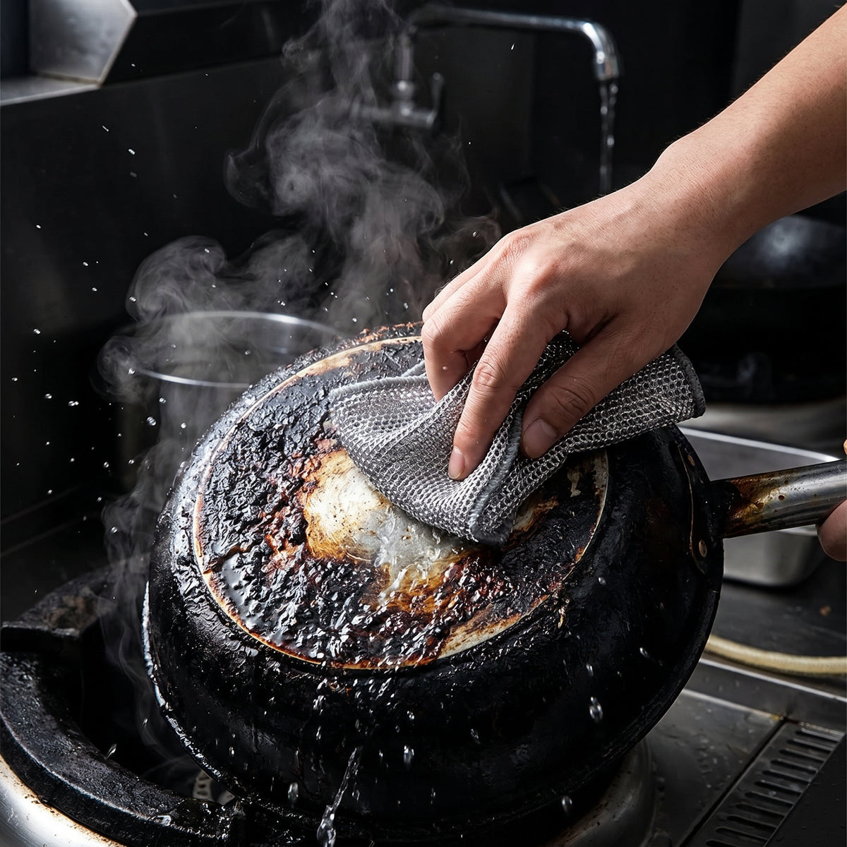 Destroys grease and burnt-on food instantly