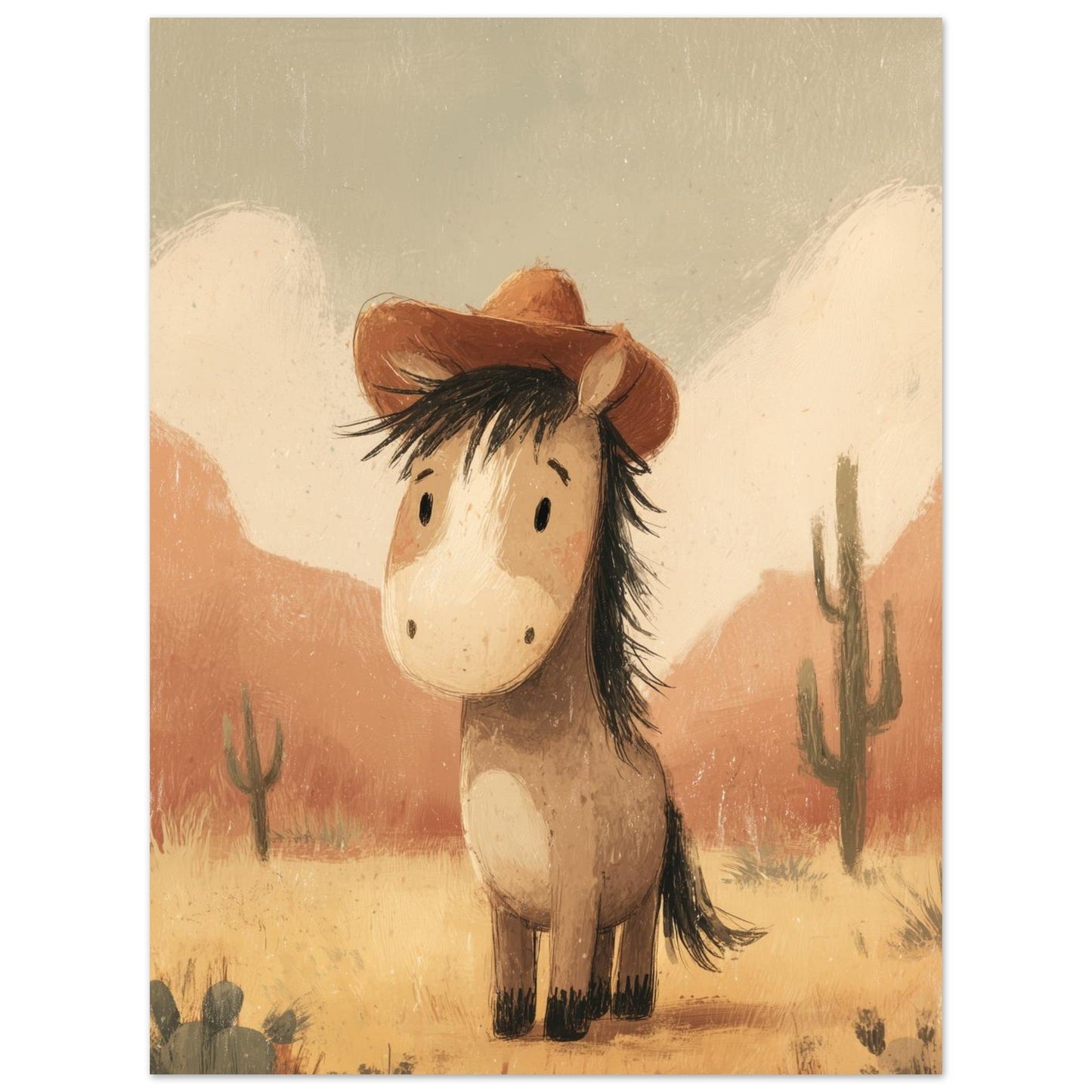 Young Riders - Cowboy Pony - Horse Art Poster