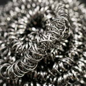 Metal wire mesh scrubber texture close-up macro | Livnorr