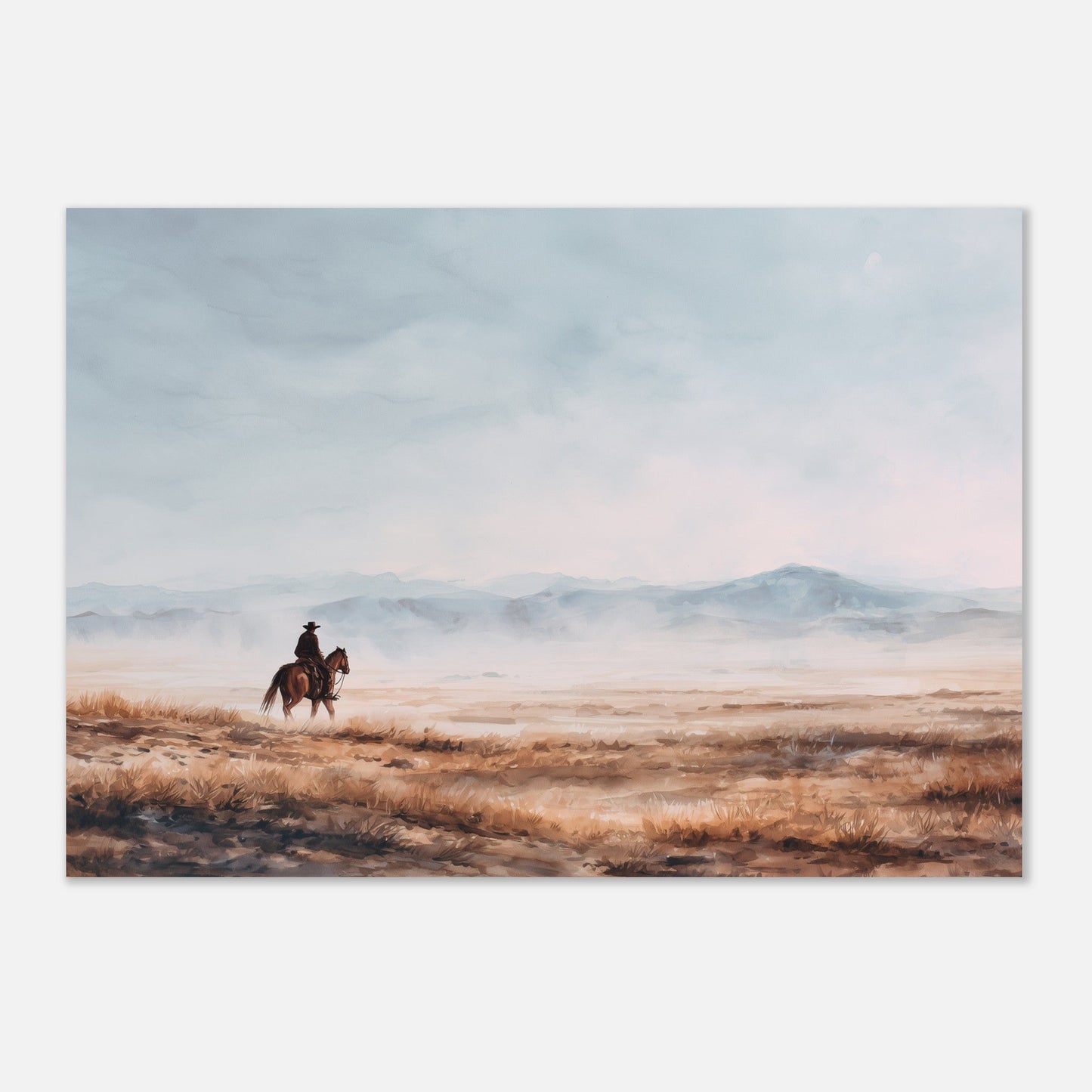 Lone Rider - Western Equestrian Art Poster