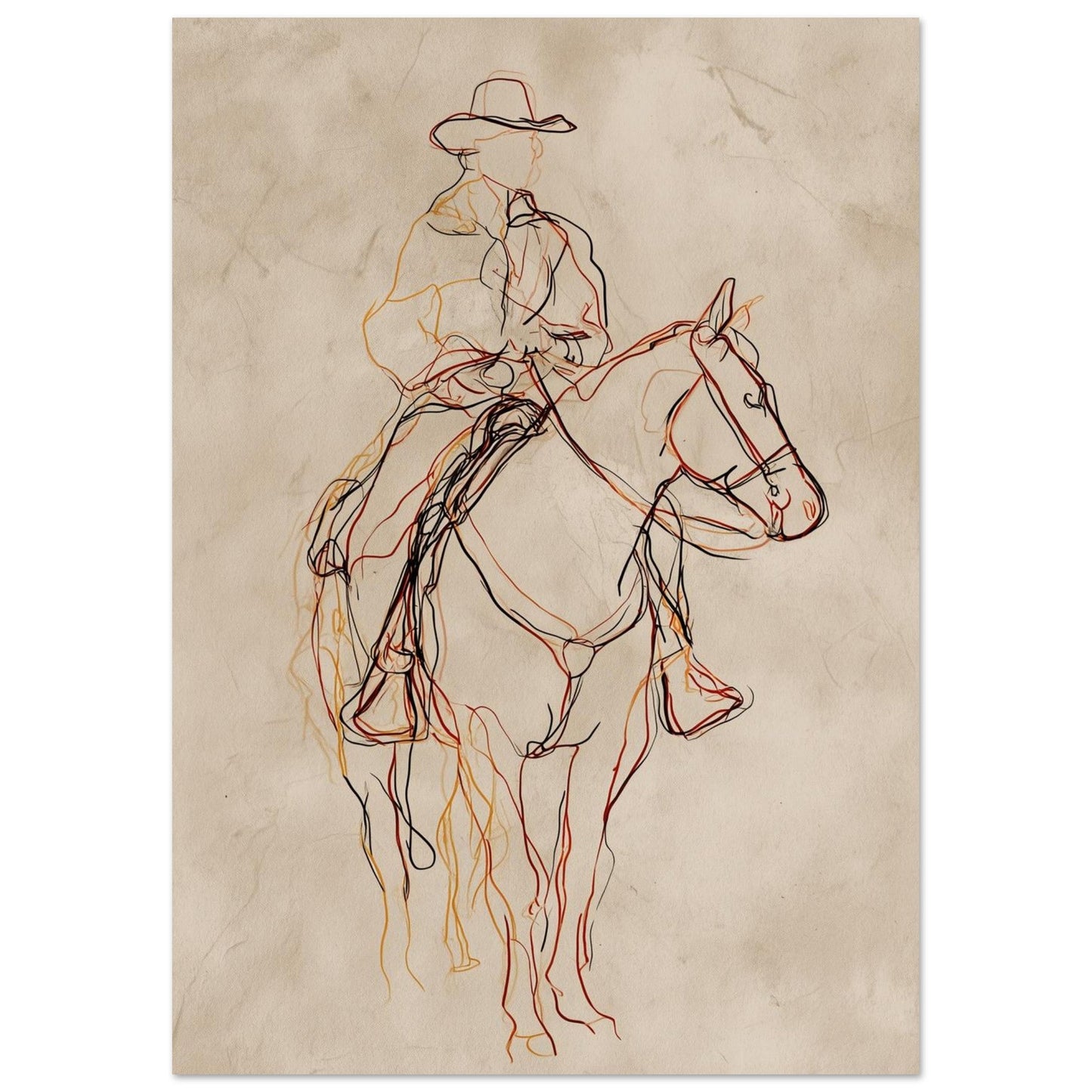 Wild Lines - Minimalist Horse Line Art Poster