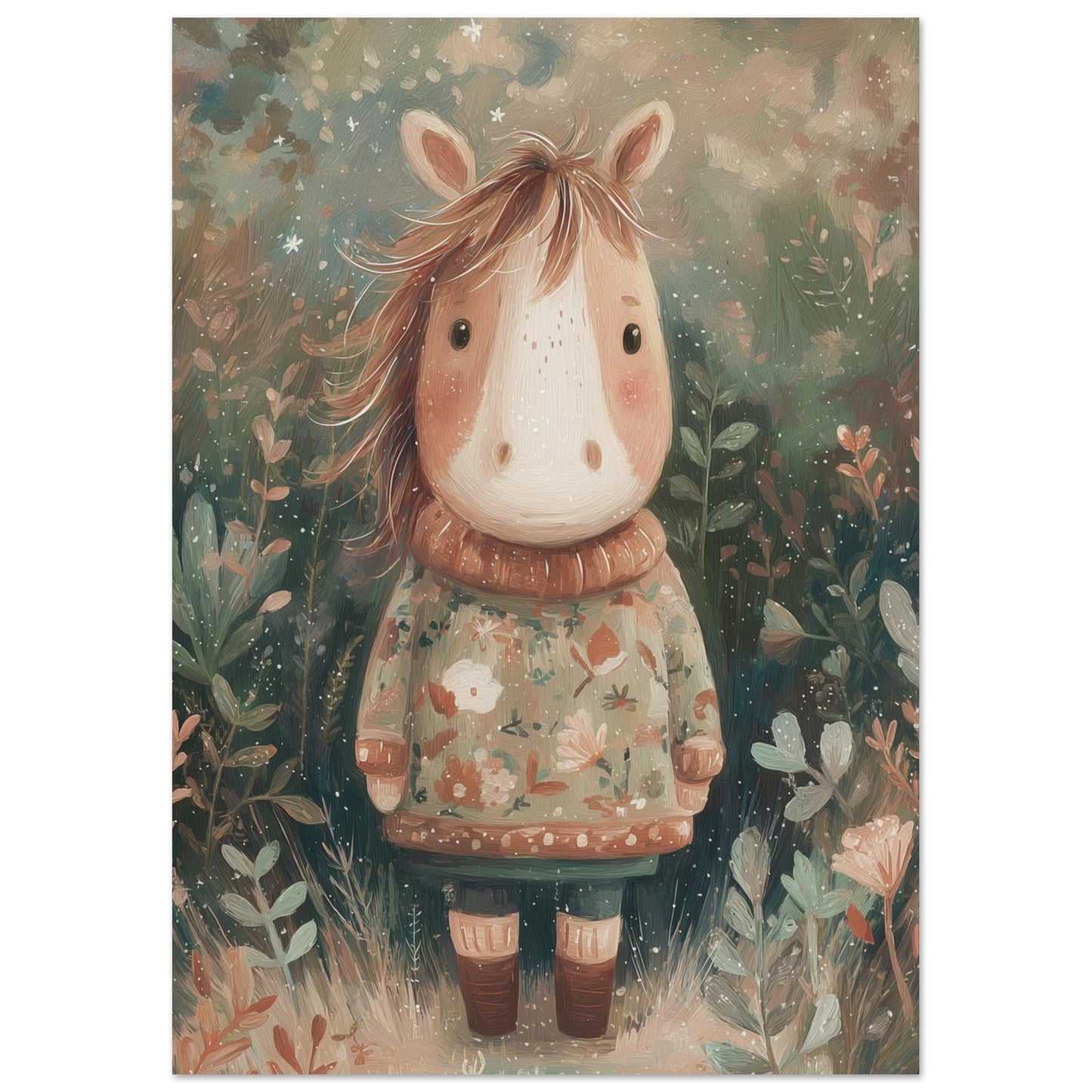 Young Riders - Cozy Pony - Horse Art Poster