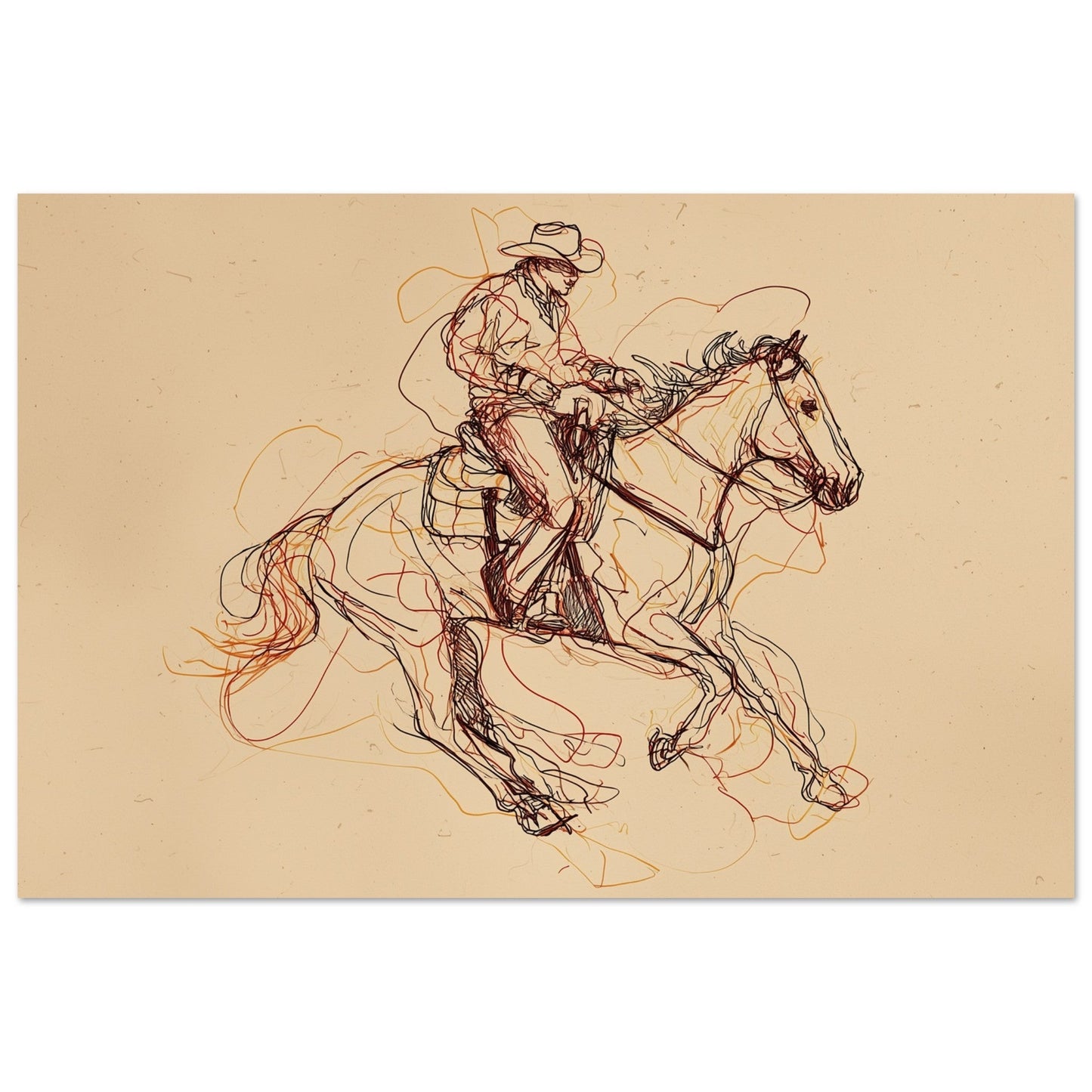 Running Wild - Free Horse Sketch Art Poster