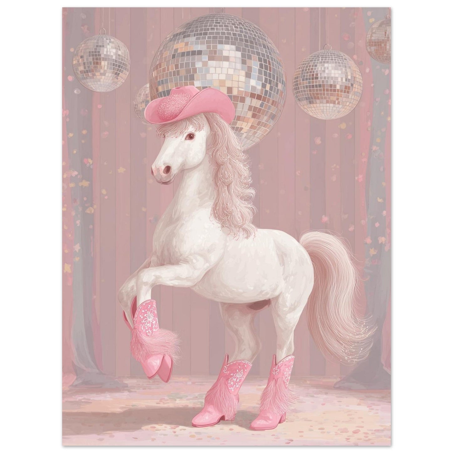 Young Riders - Disco Pony - Horse Art Poster