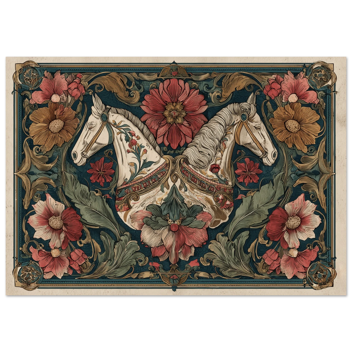 Dubbel Elegans - Twin Horse Art Poster
