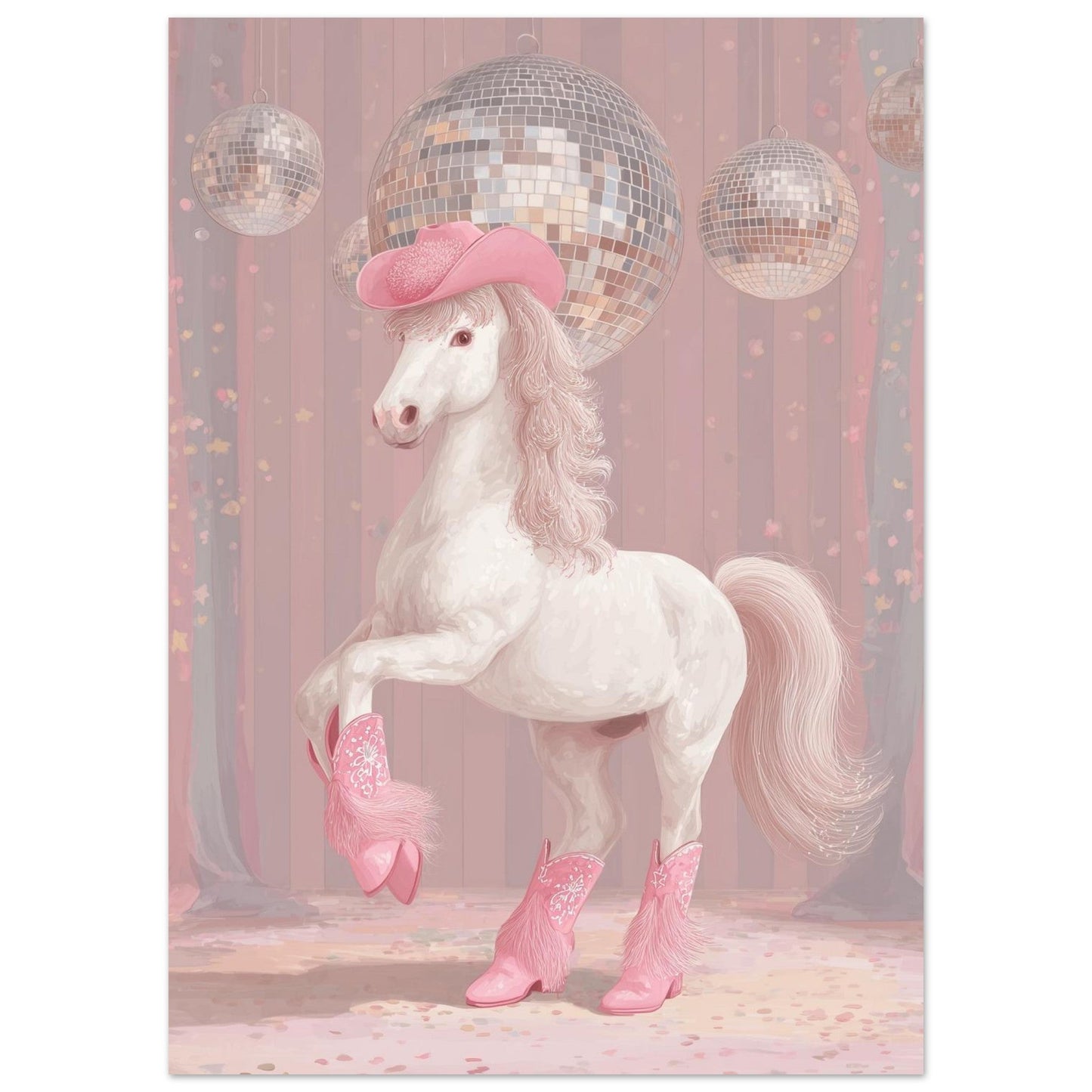 Young Riders - Disco Pony - Horse Art Poster