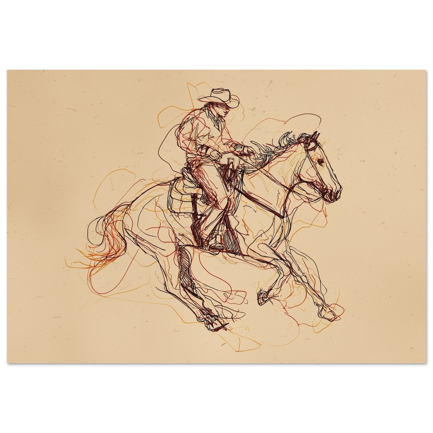 Running Wild - Free Horse Sketch Art Poster