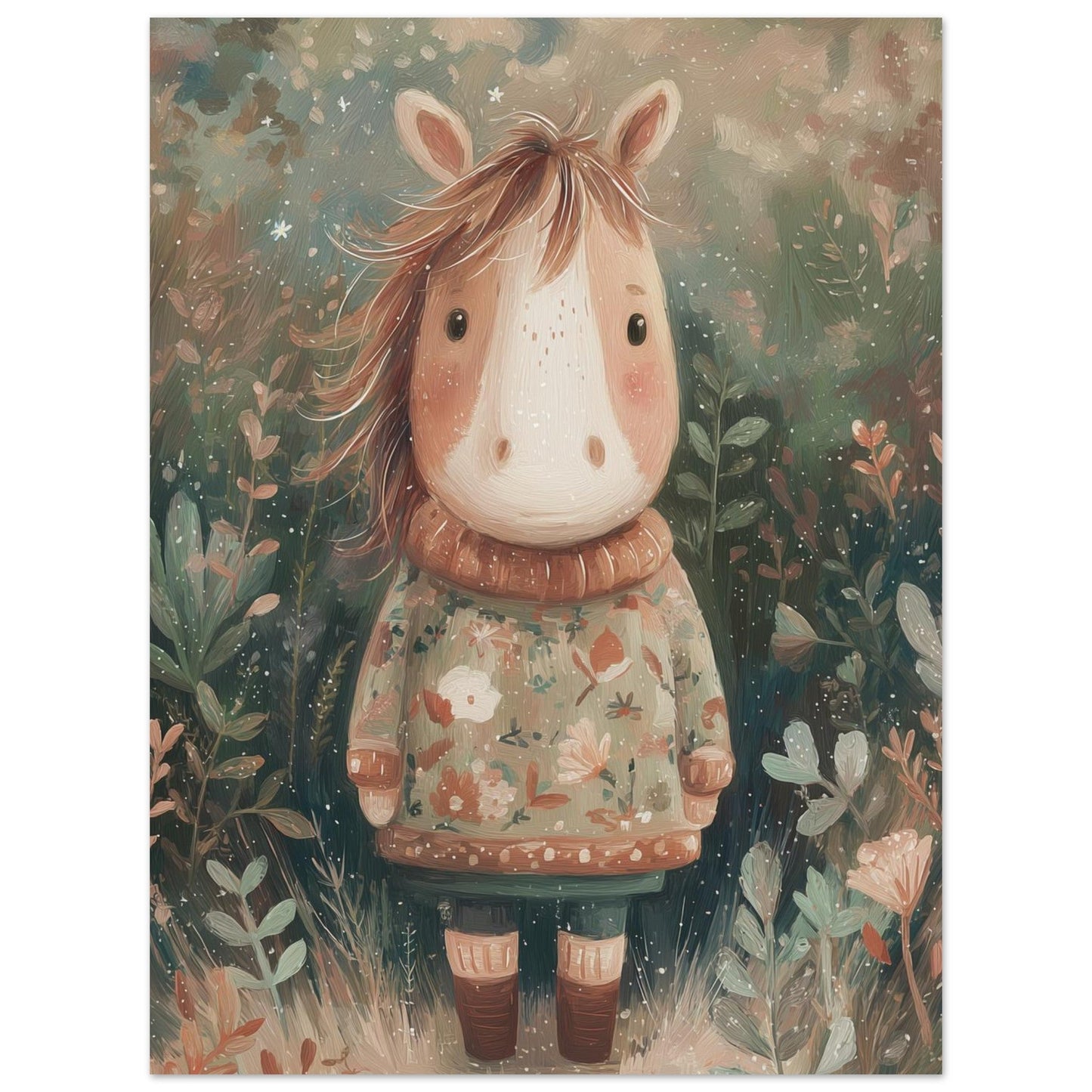 Young Riders - Cozy Pony - Horse Art Poster