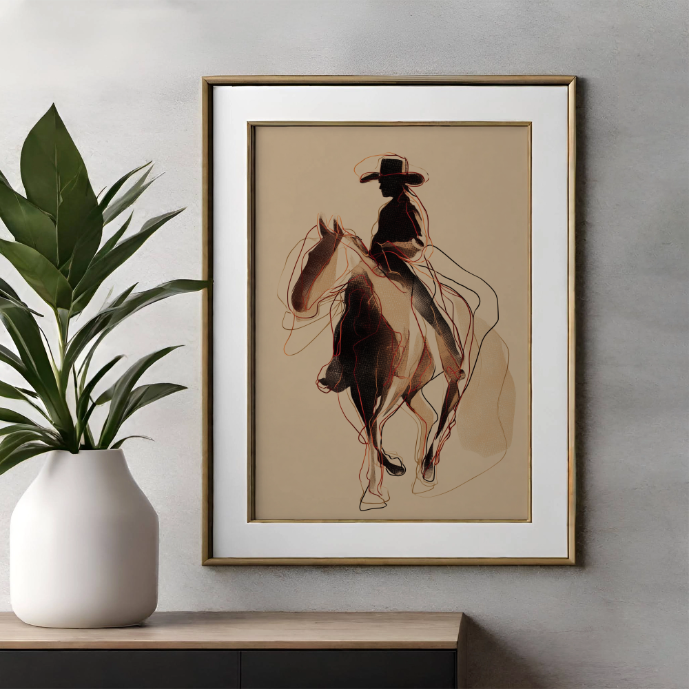 Shadow Rider - Equestrian Silhouette Art Poster