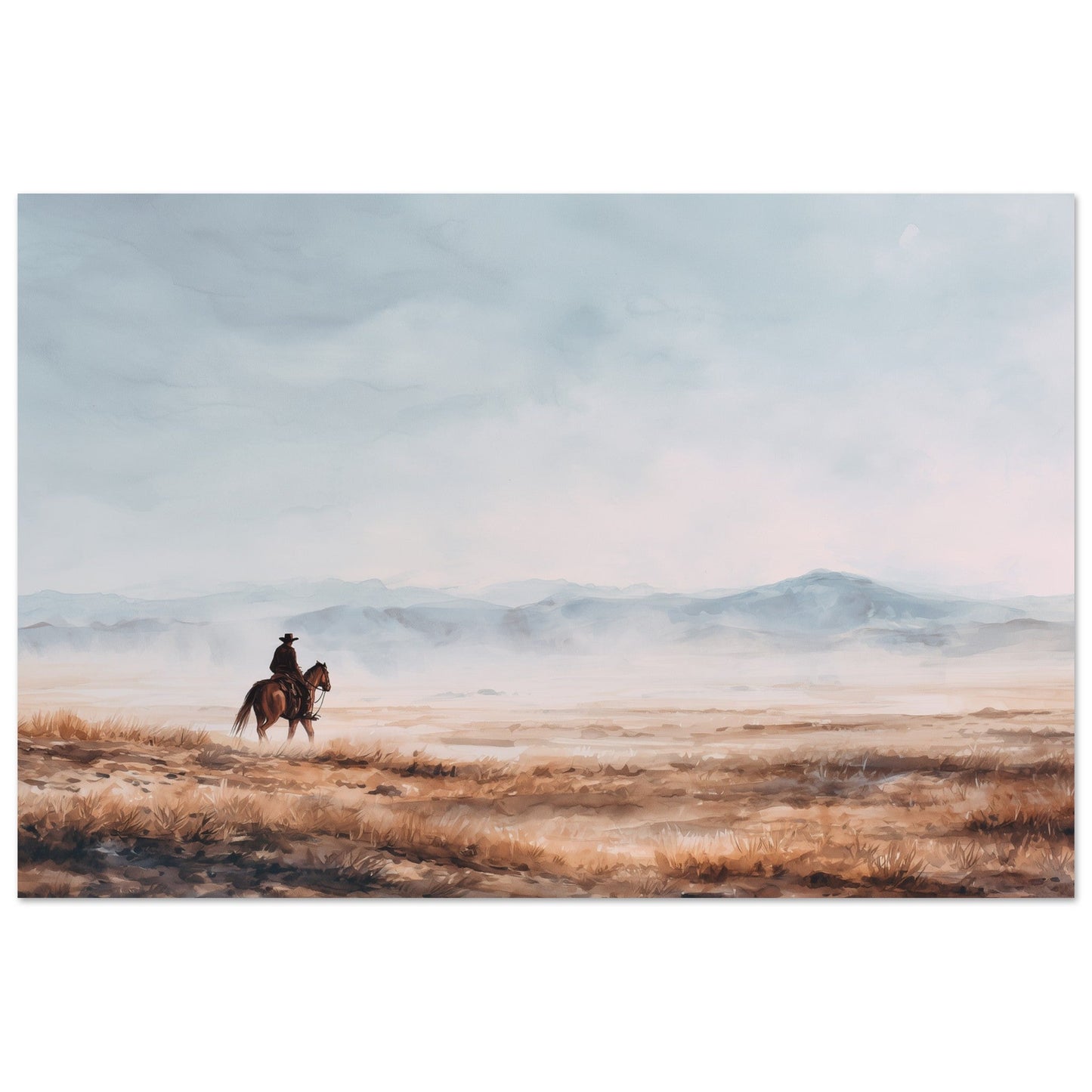 Lone Rider - Western Equestrian Art Poster