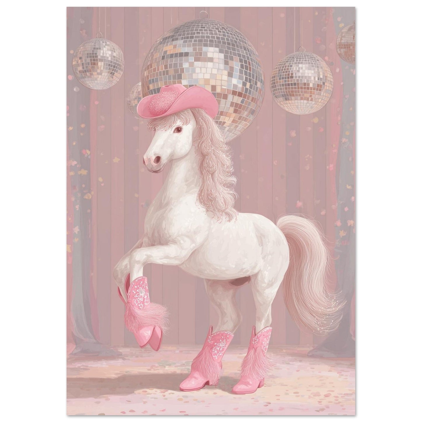 Young Riders - Disco Pony - Horse Art Poster