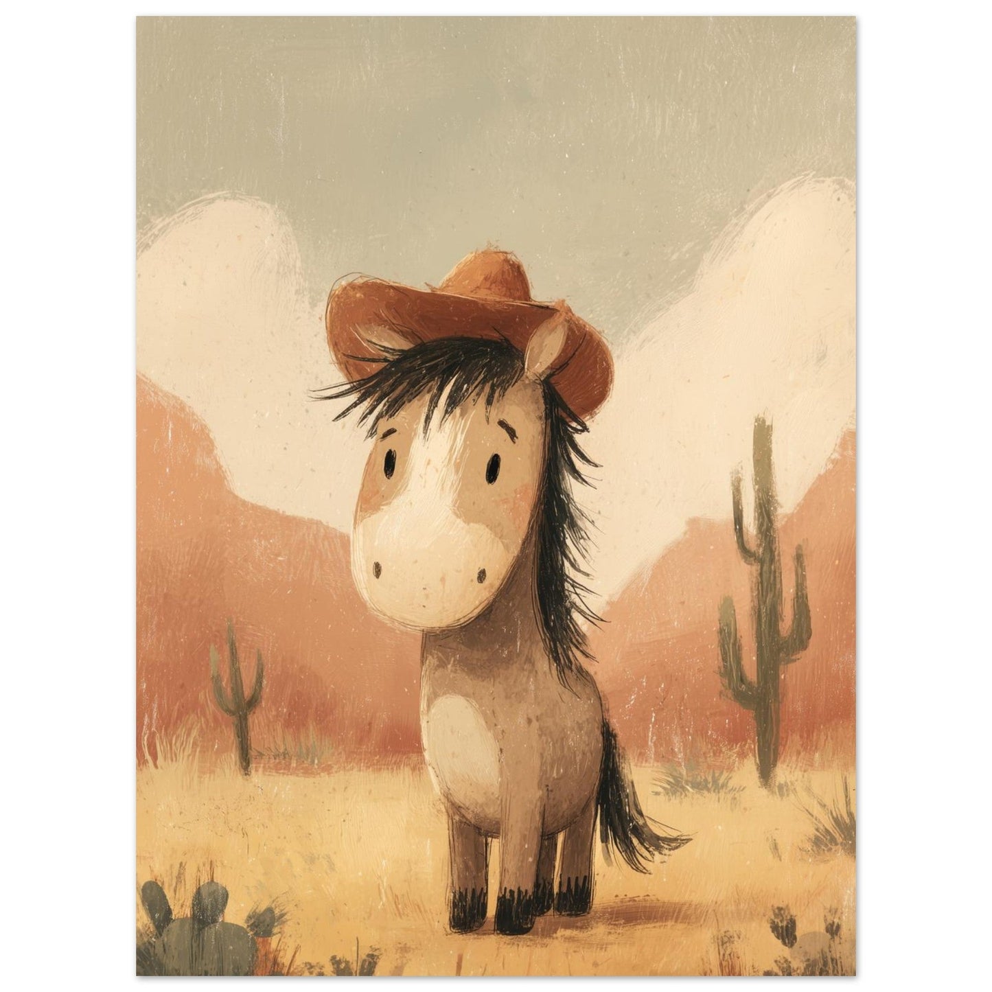 Young Riders - Cowboy Pony - Horse Art Poster