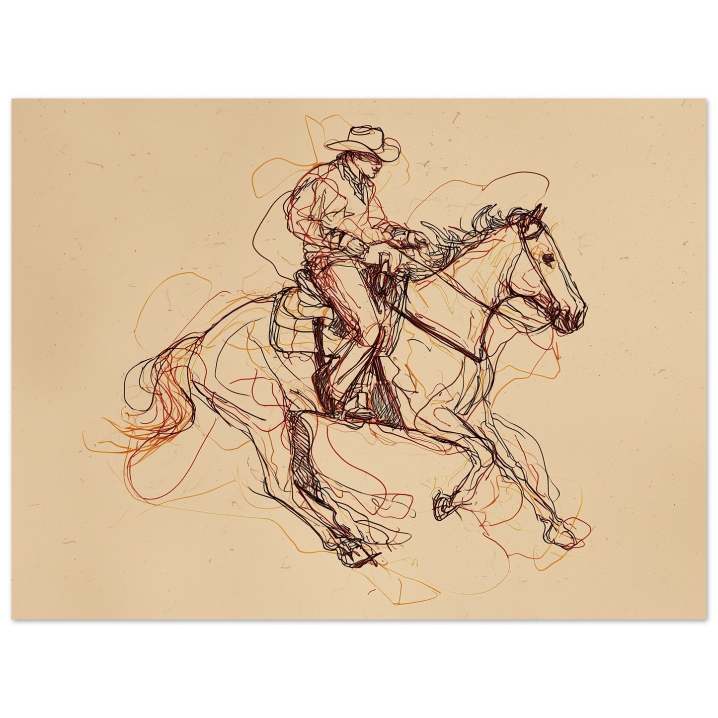 Running Wild - Free Horse Sketch Art Poster