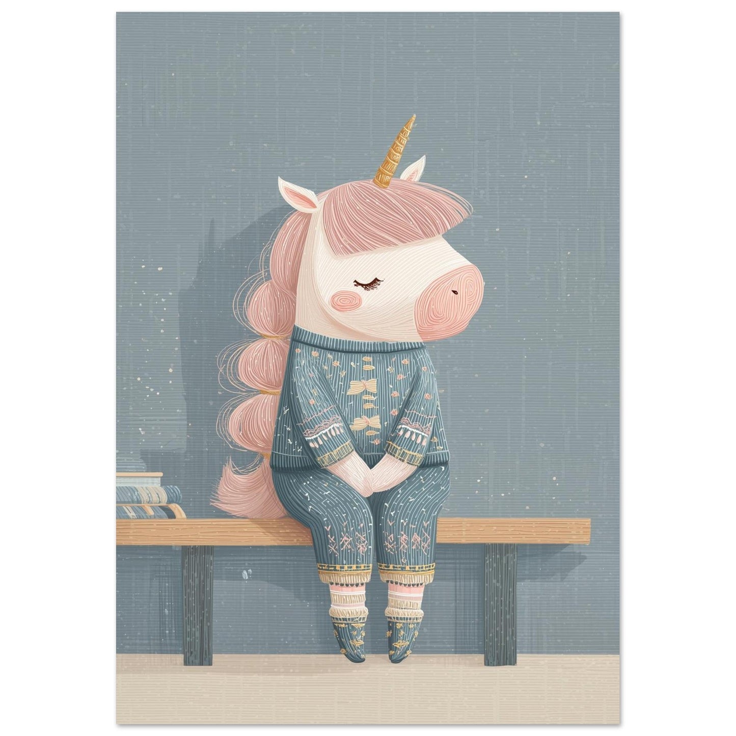 Young riders - Cozy Unicorn - Horse Art Poster