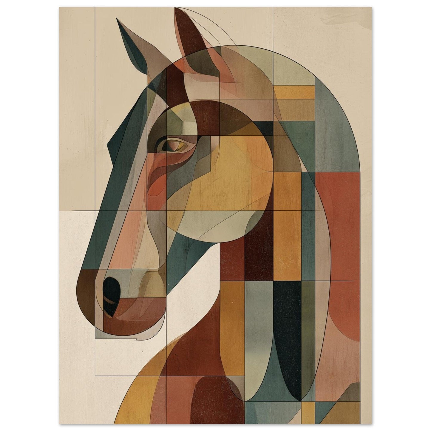Equine Geometry - Modern Geometic Horse Poster