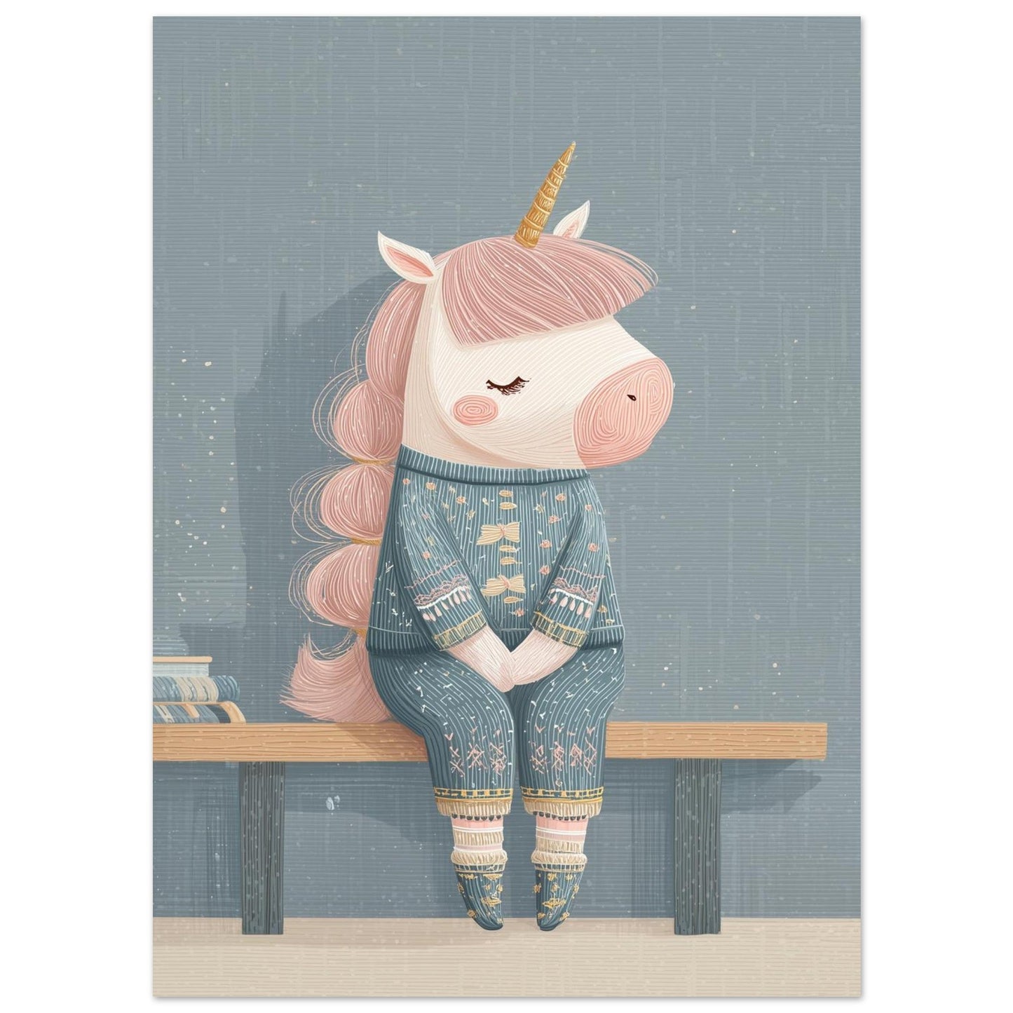 Young riders - Cozy Unicorn - Horse Art Poster