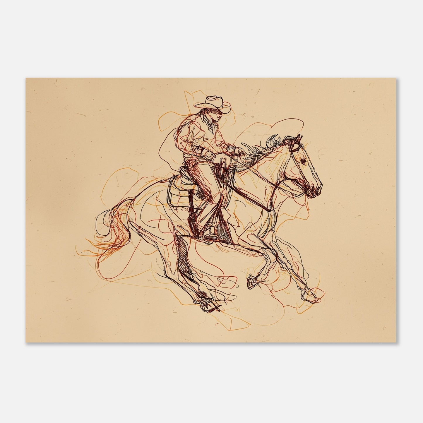 Running Wild - Free Horse Sketch Art Poster