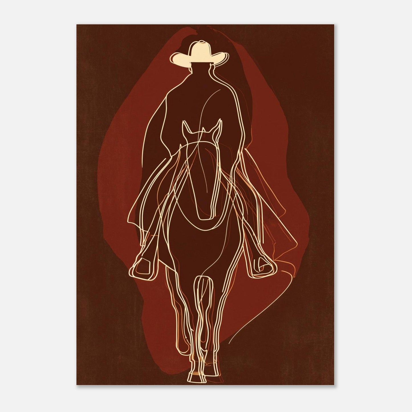 Western Silhouette - Cowboy Horse Art Poster