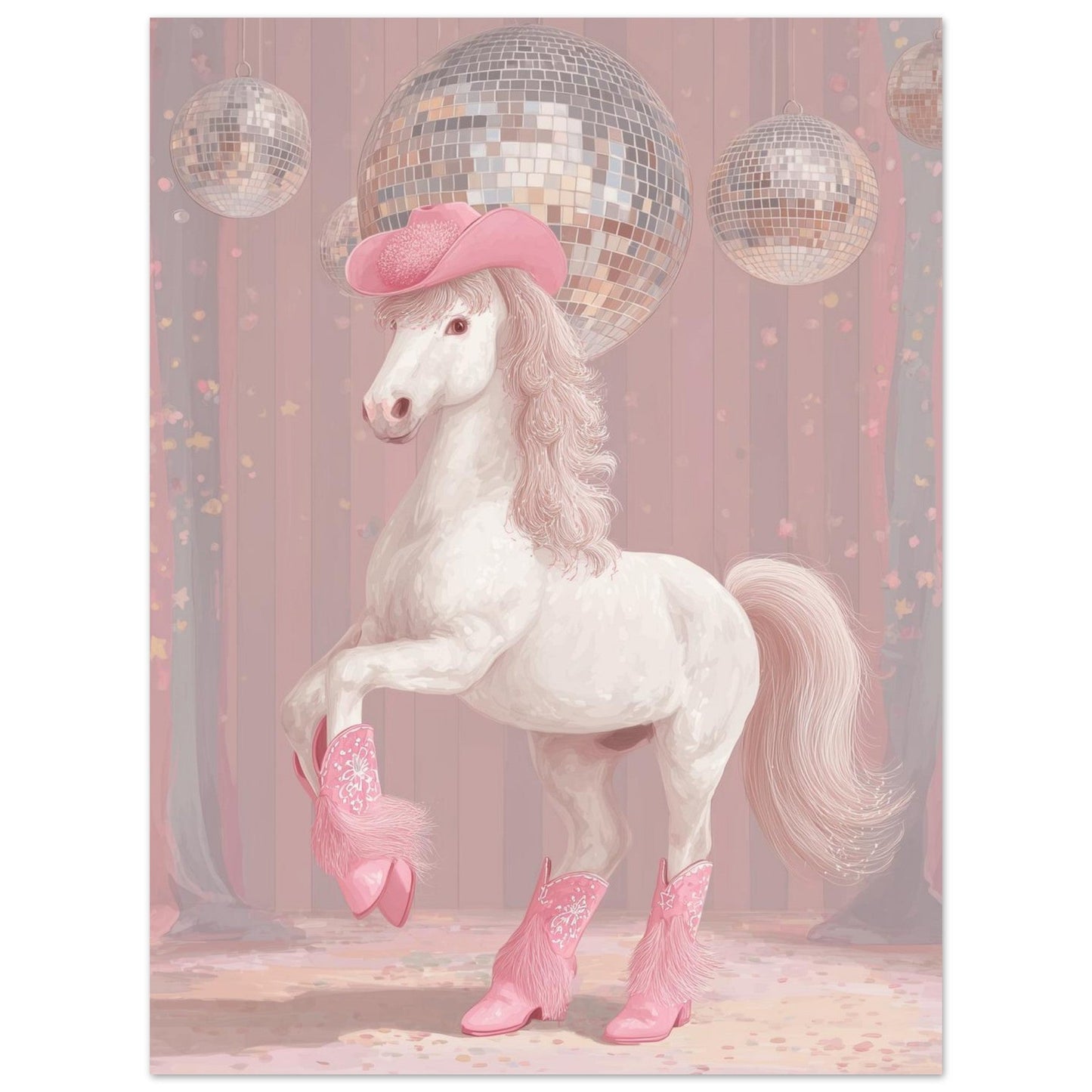 Young Riders - Disco Pony - Horse Art Poster