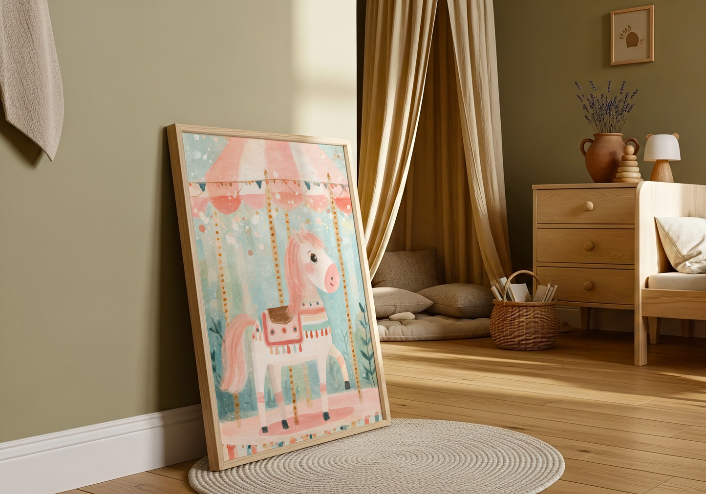 Young Riders - Dreamy Carousel Pony - Horse Art Poster