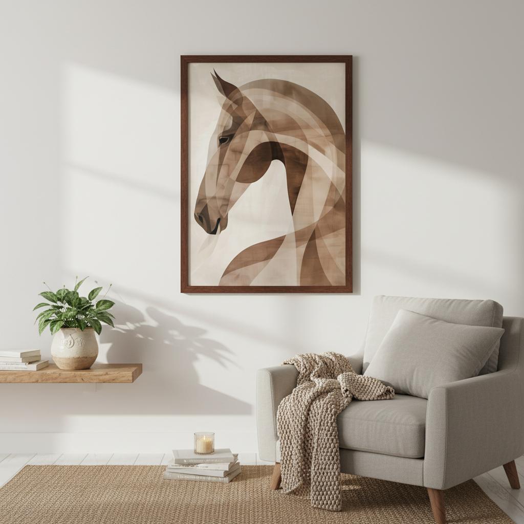 Stillness – Abstract Horse Art Poster