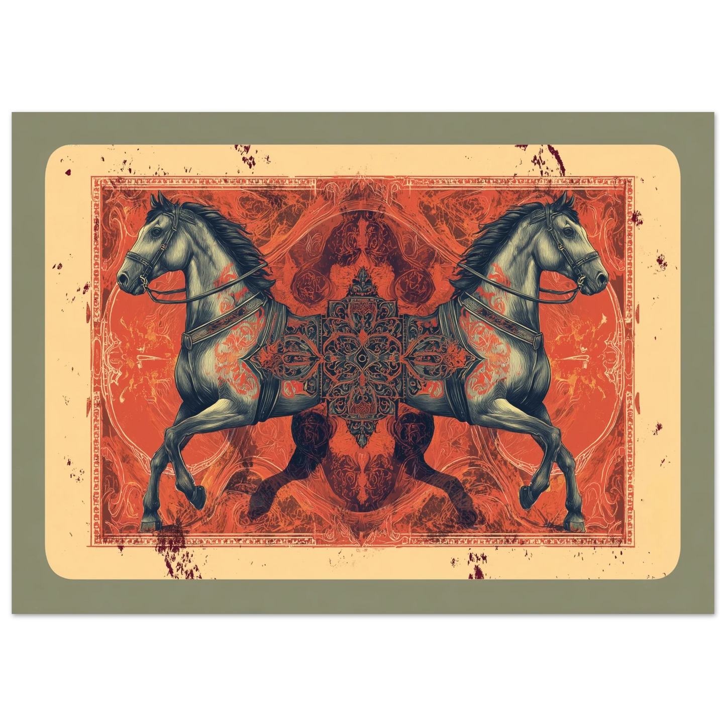 Speglad Styrka - Abstract Horse Art Poster