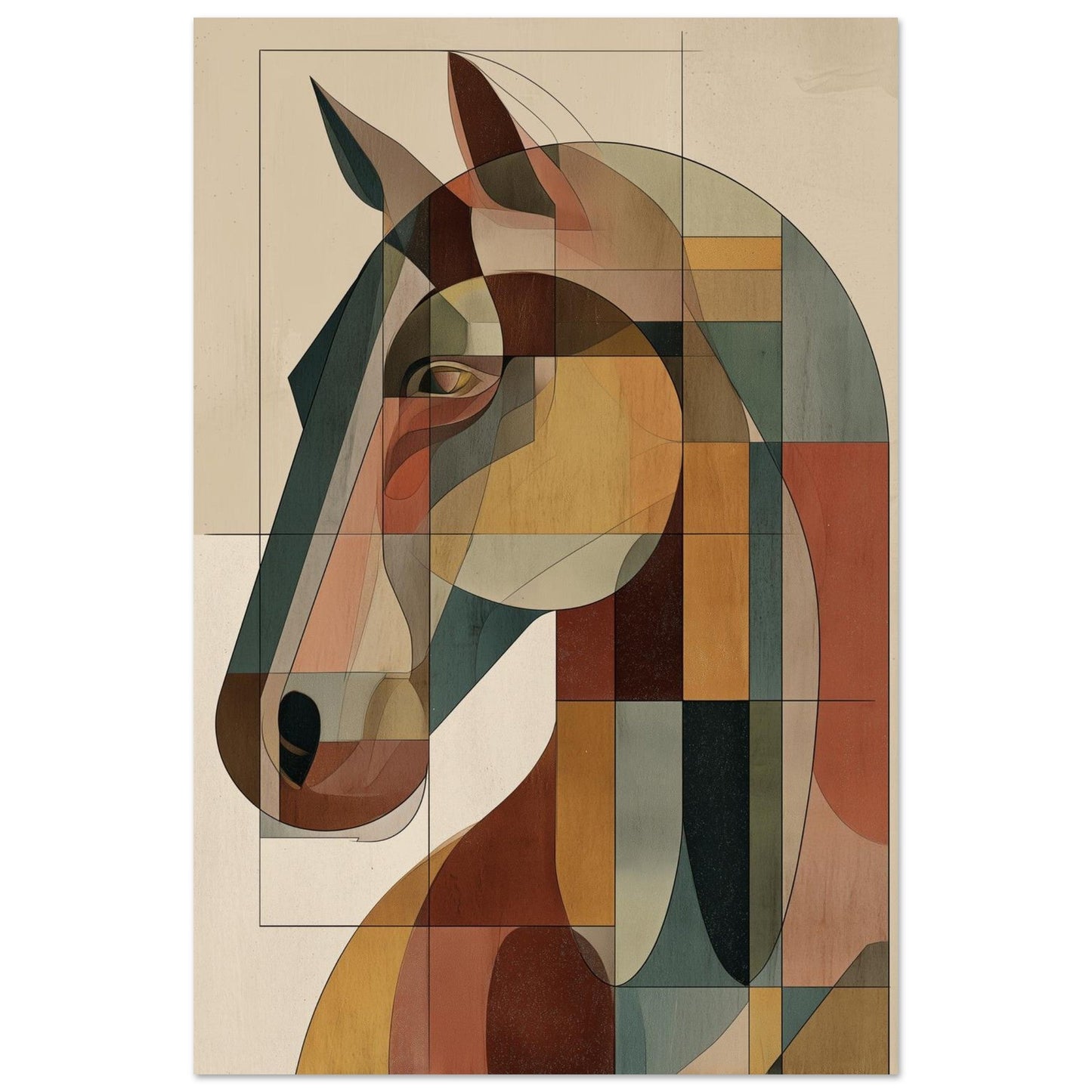 Equine Geometry - Modern Geometic Horse Poster