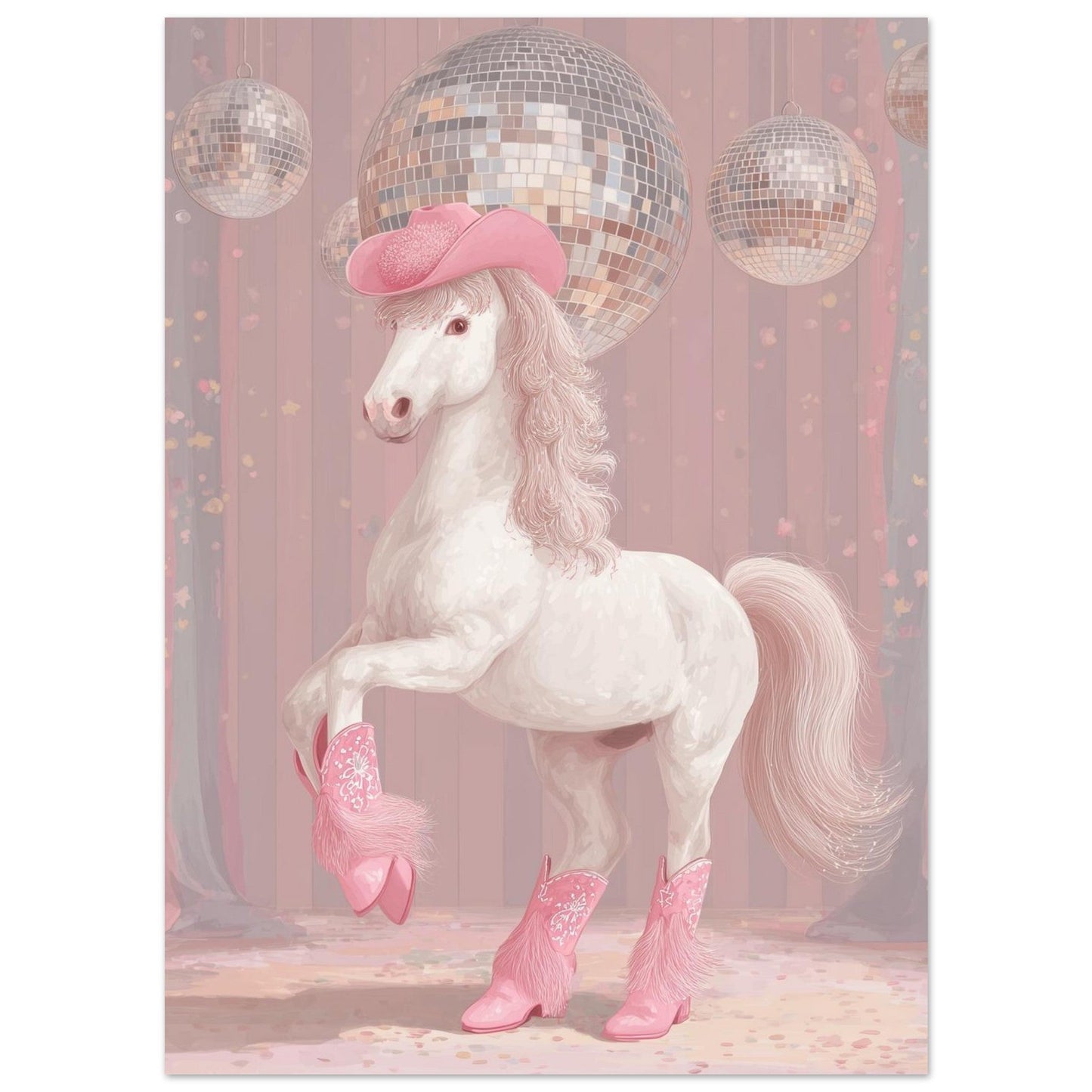 Young Riders - Disco Pony - Horse Art Poster