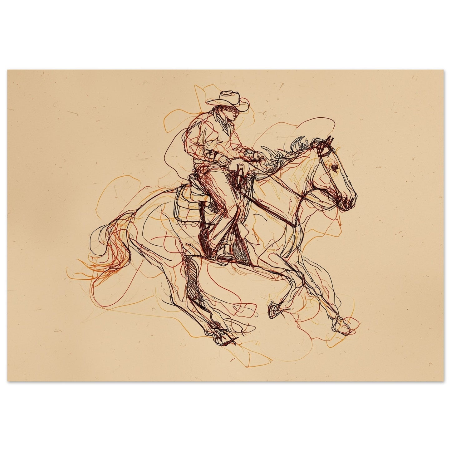 Running Wild - Free Horse Sketch Art Poster