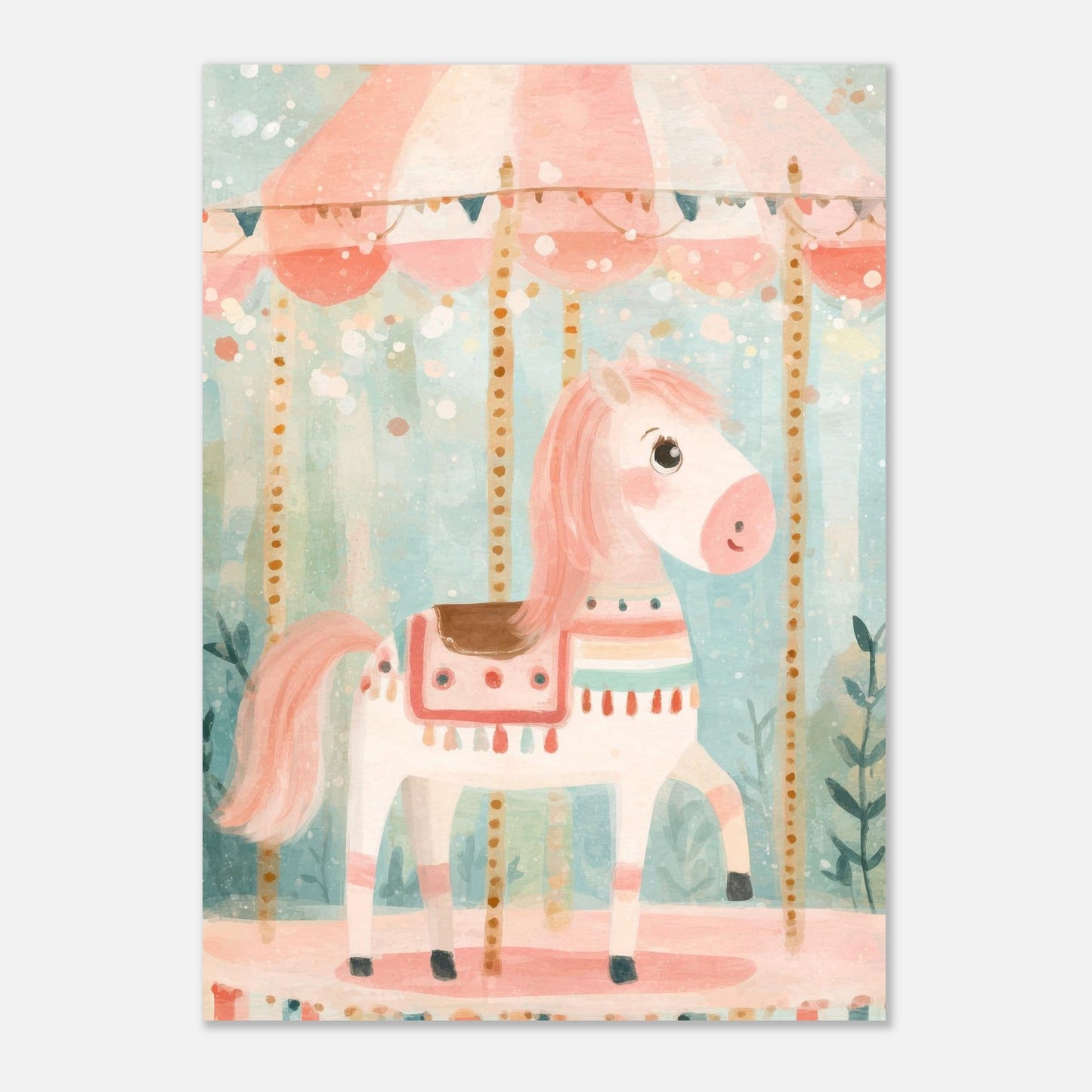 Young Riders - Dreamy Carousel Pony - Horse Art Poster