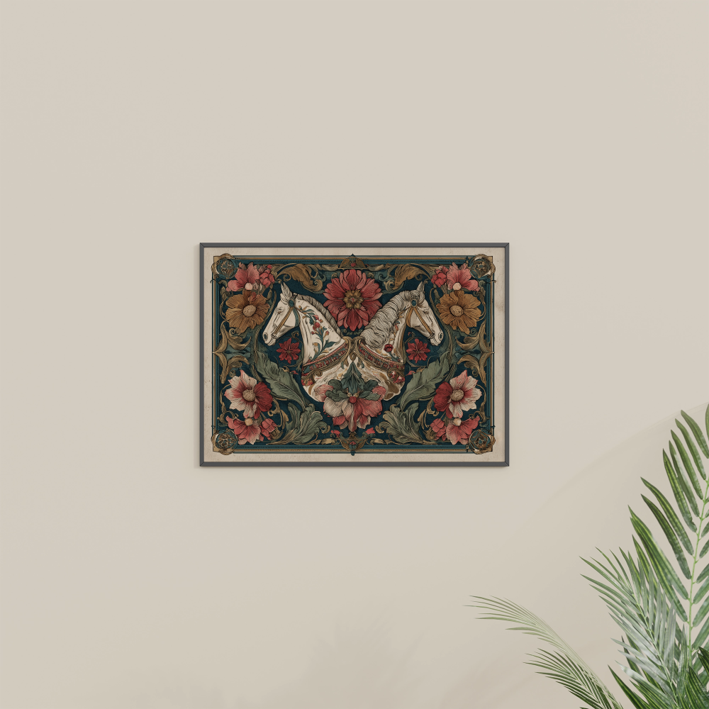 Dubbel Elegans - Twin Horse Art Poster
