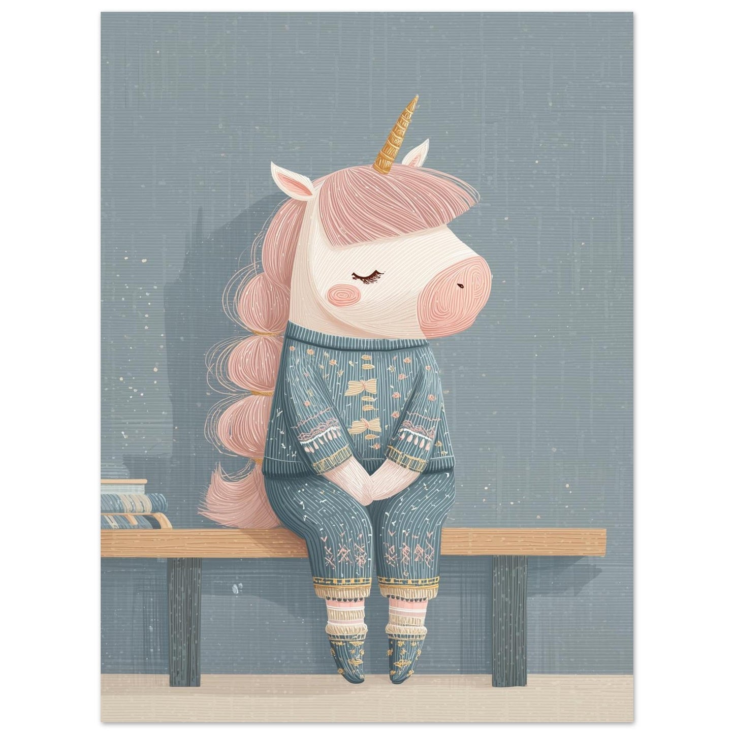 Young riders - Cozy Unicorn - Horse Art Poster