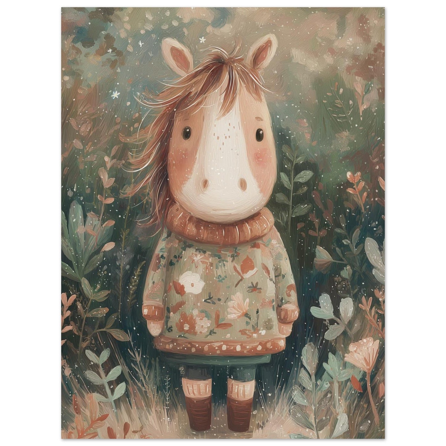 Young Riders - Cozy Pony - Horse Art Poster