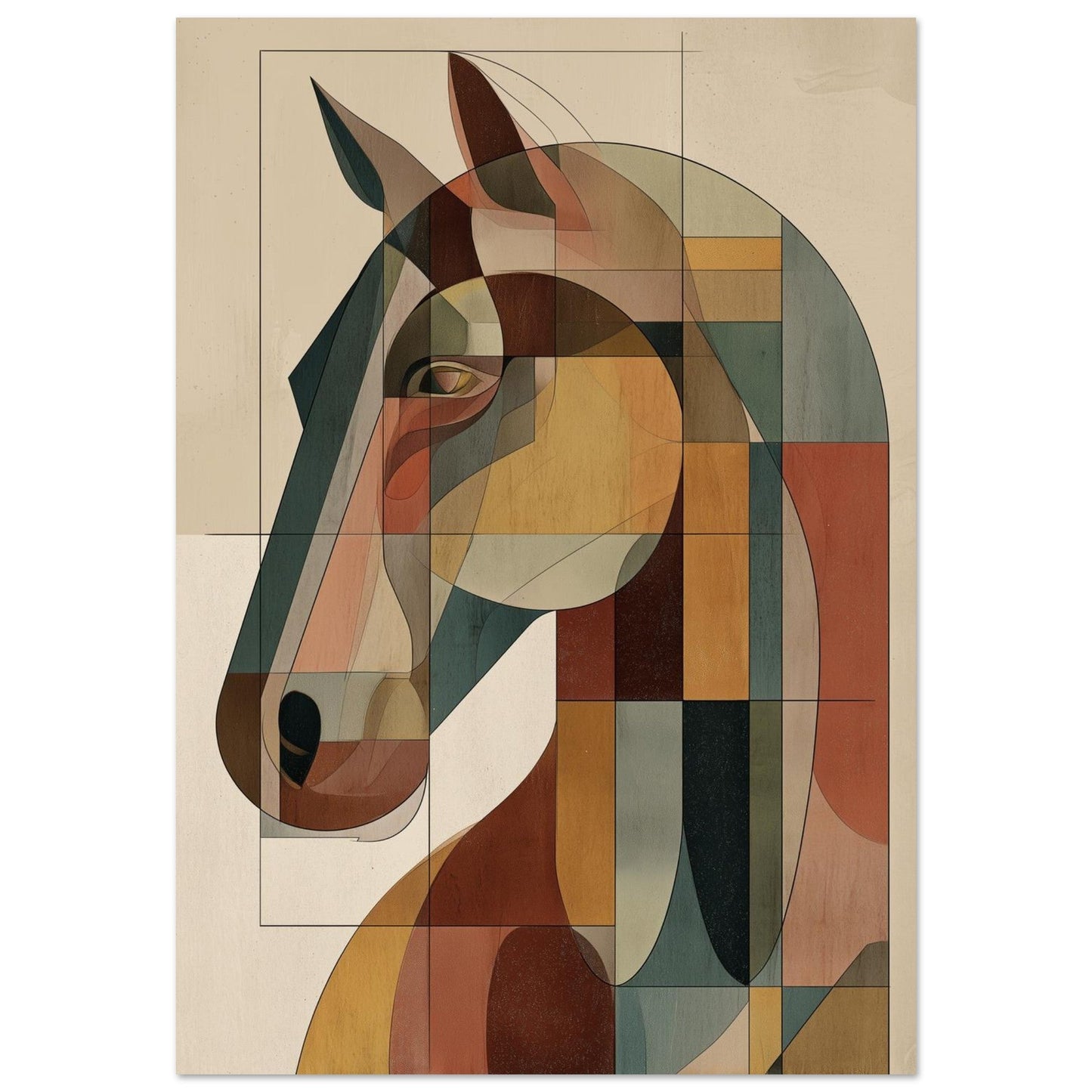Equine Geometry - Modern Geometic Horse Poster