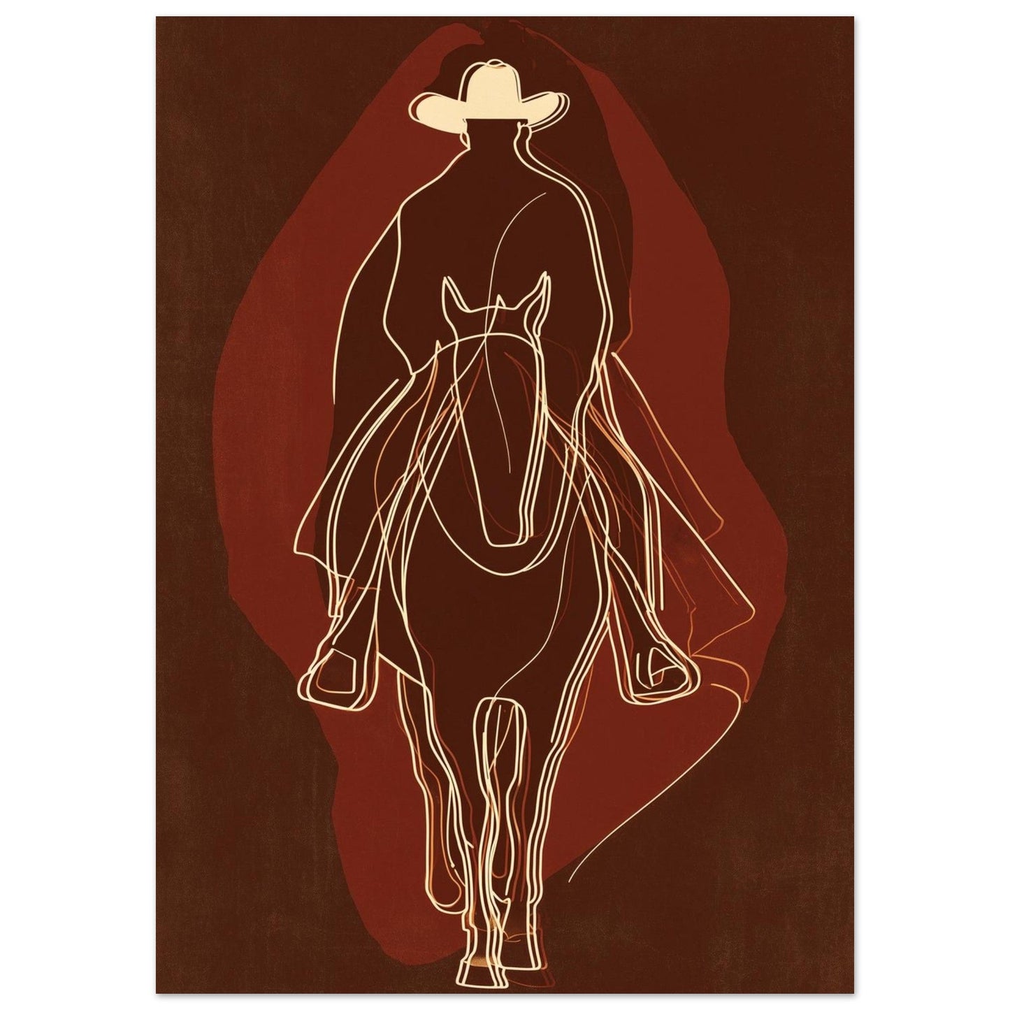 Western Silhouette - Cowboy Horse Art Poster