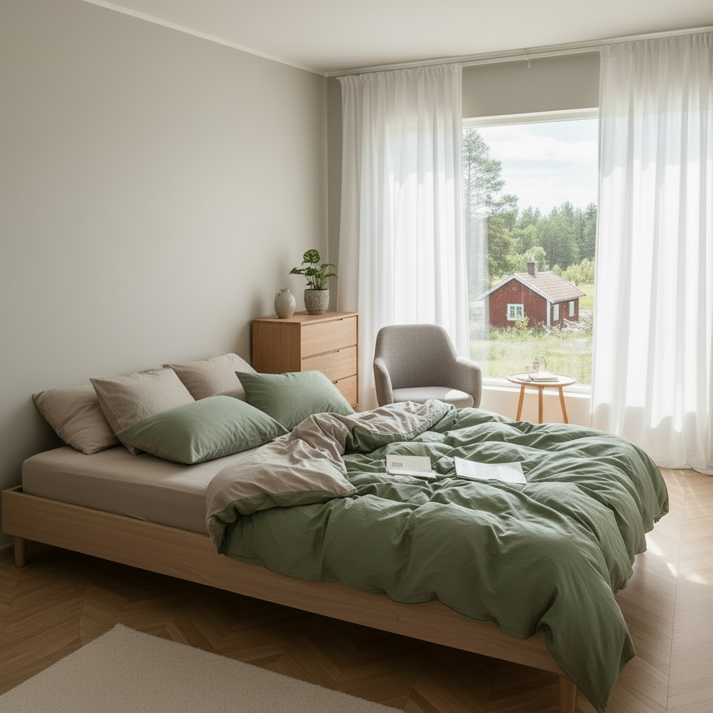 Bäddset ZENTO 4 delar – Komplett påslakanset för enkelsäng (150x200cm)