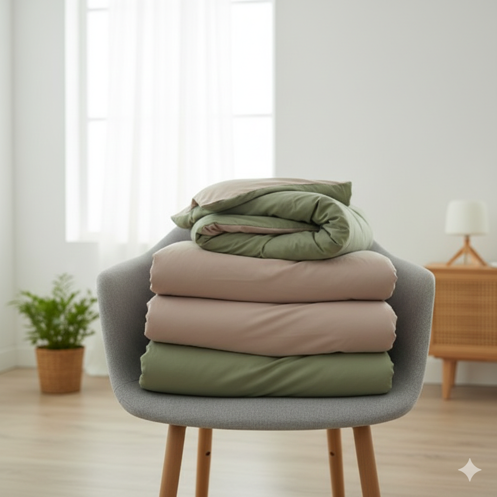 Bäddset ZENTO 4 delar – Komplett påslakanset för enkelsäng (150x200cm)