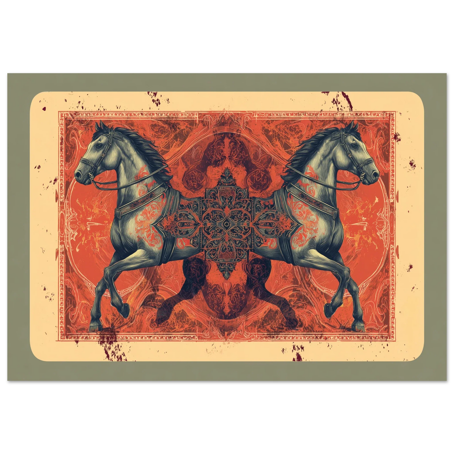 Speglad Styrka - Abstract Horse Art Poster