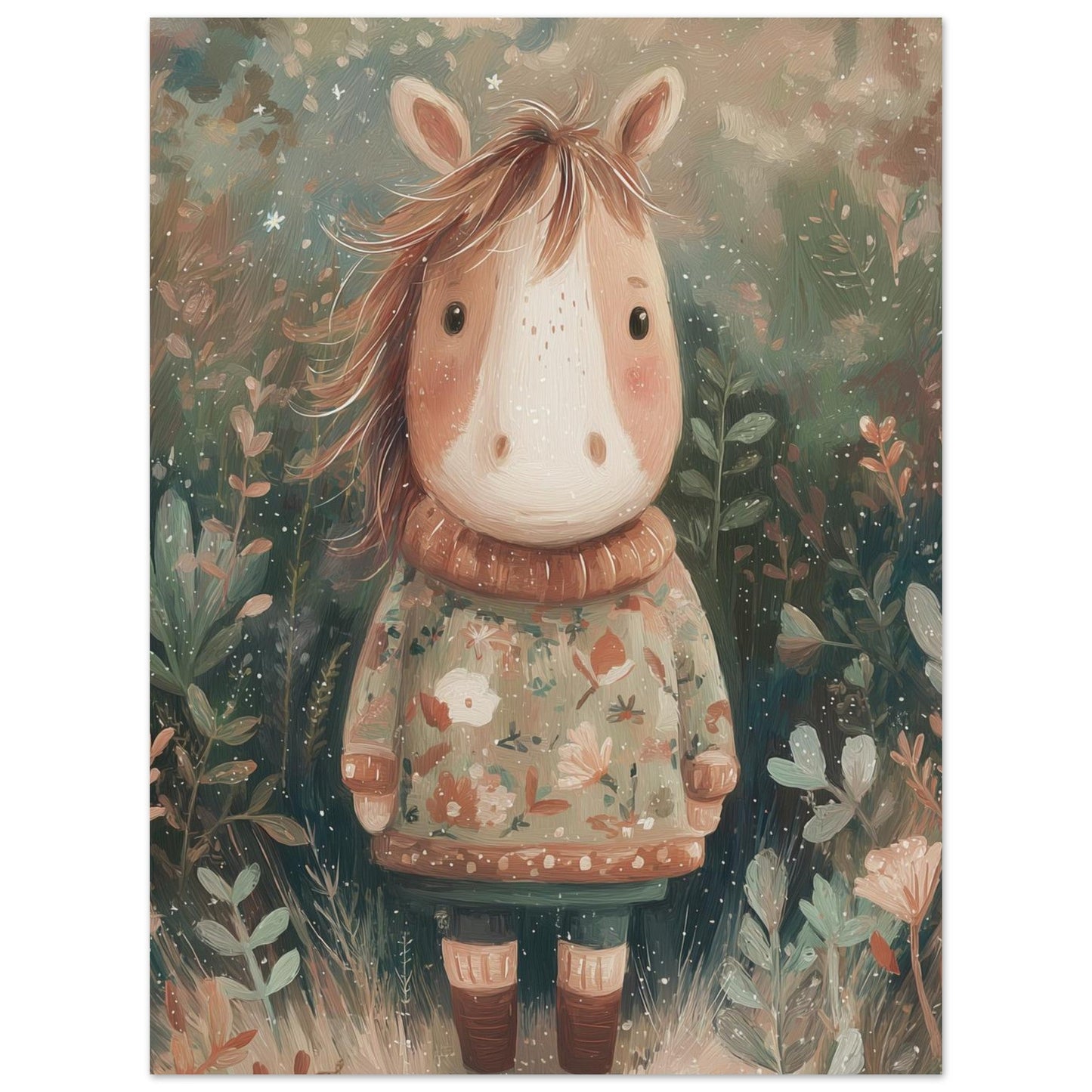 Young Riders - Cozy Pony - Horse Art Poster