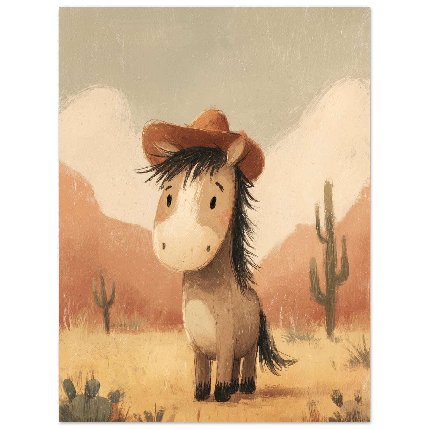 Young Riders - Cowboy Pony - Horse Art Poster