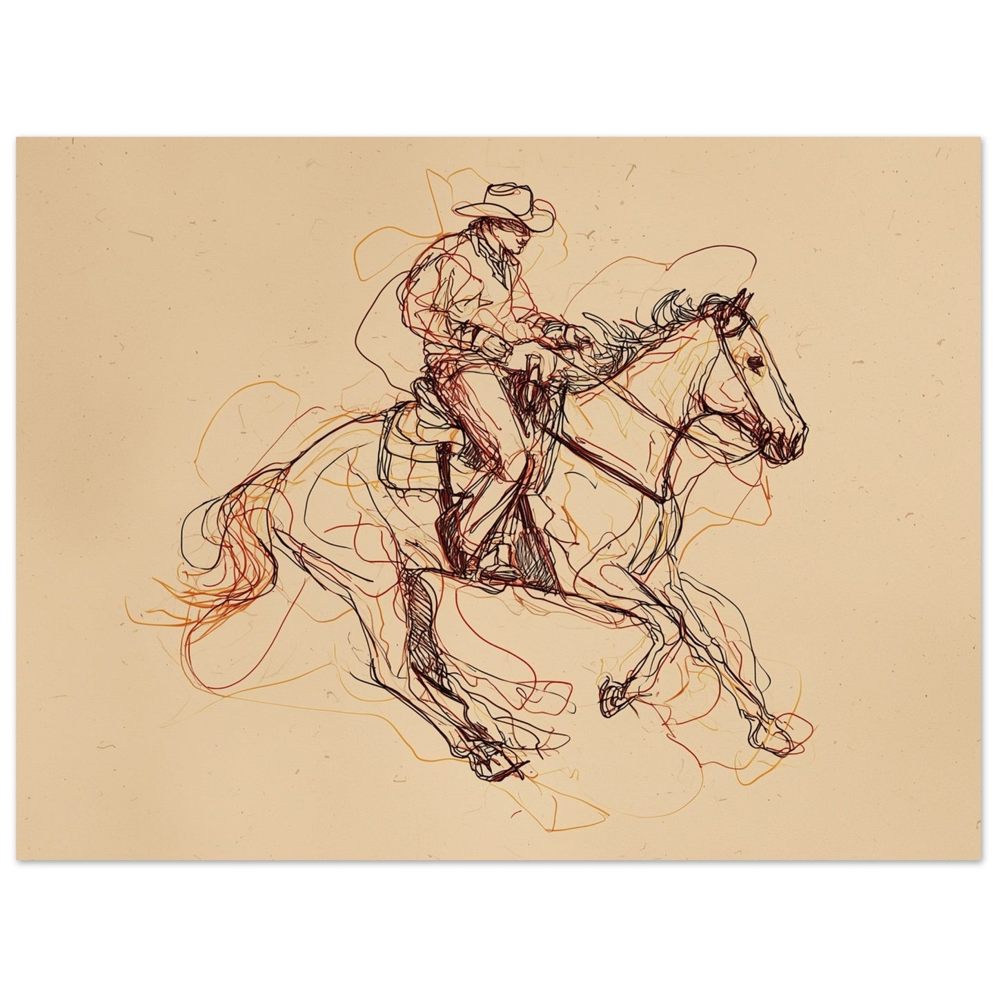 Running Wild - Free Horse Sketch Art Poster