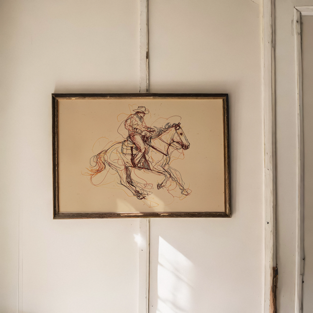 Running Wild - Free Horse Sketch Art Poster