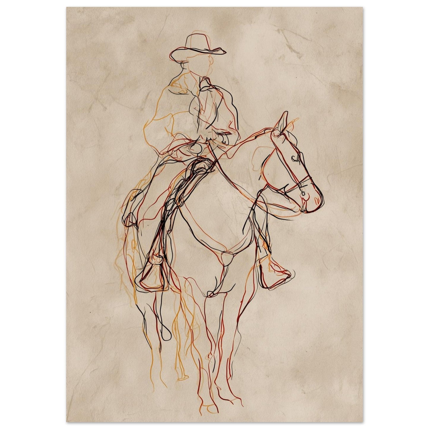 Wild Lines - Minimalist Horse Line Art Poster