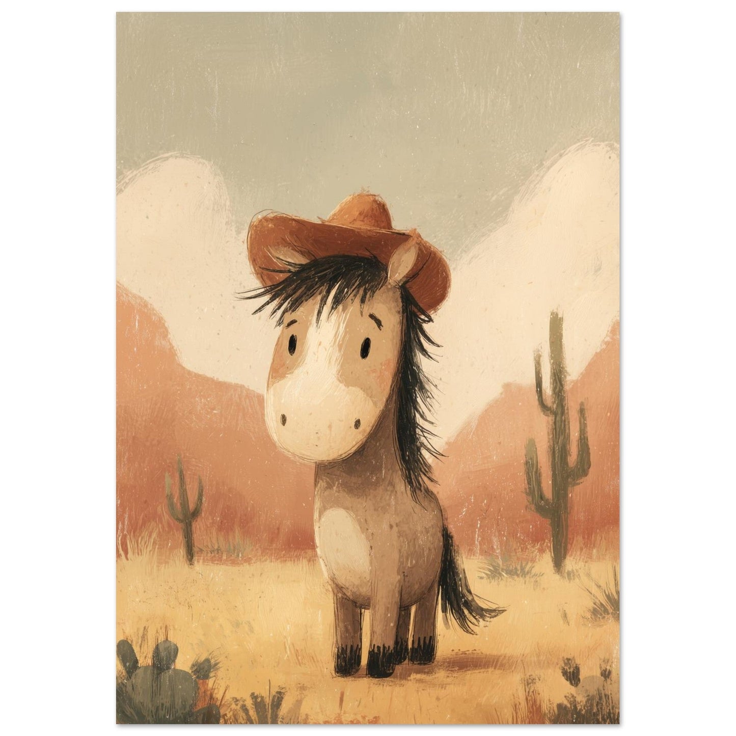 Young Riders - Cowboy Pony - Horse Art Poster