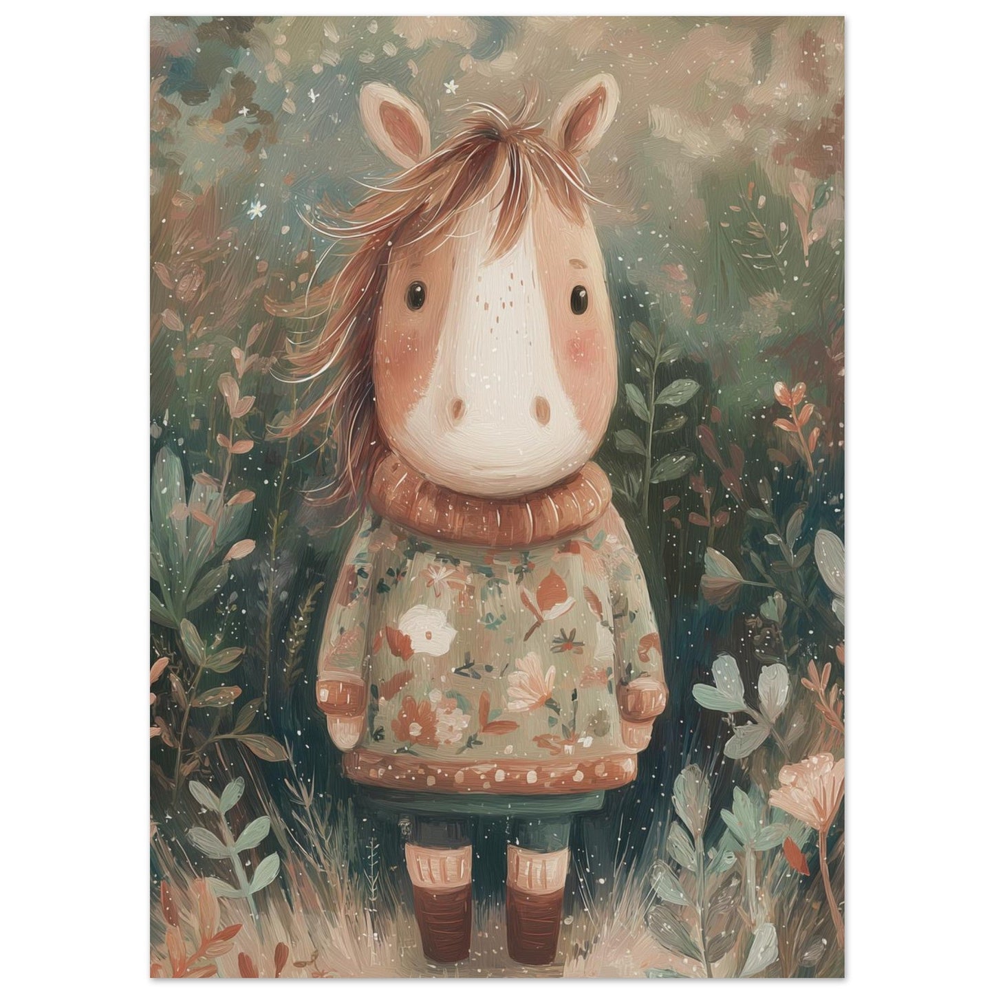Young Riders - Cozy Pony - Horse Art Poster